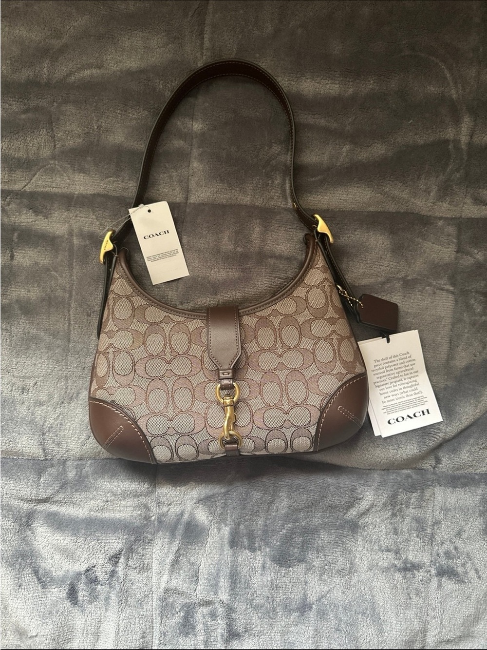 Coach Hampton Hobo Signature Canvas Shoulder Bag